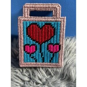 Valentine Plastic Canvas Tiny Tote Balloon Hearts Gift Basket